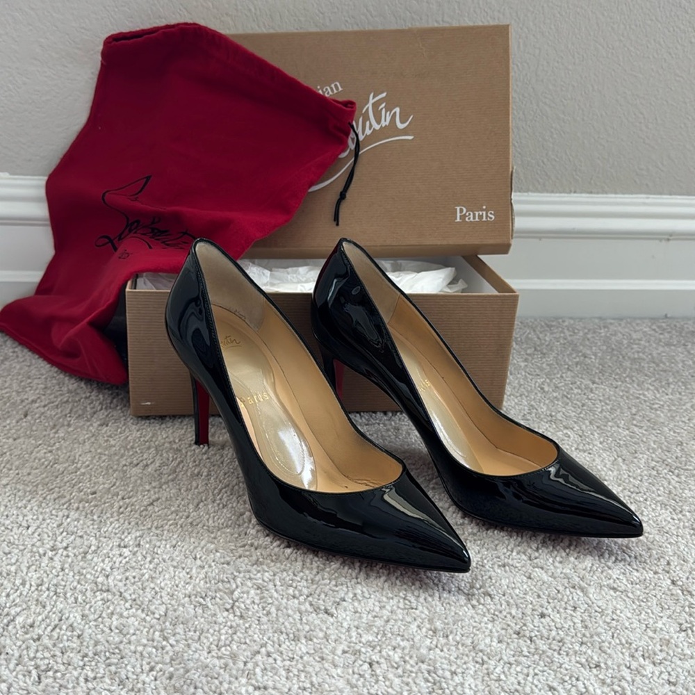 Christian Louboutin Pigalle 85 Patent Calf black heel size 39